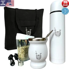 Yerba Mate Set Cup Straw Thermos Bag Container Heater Perfect Travel & Home New