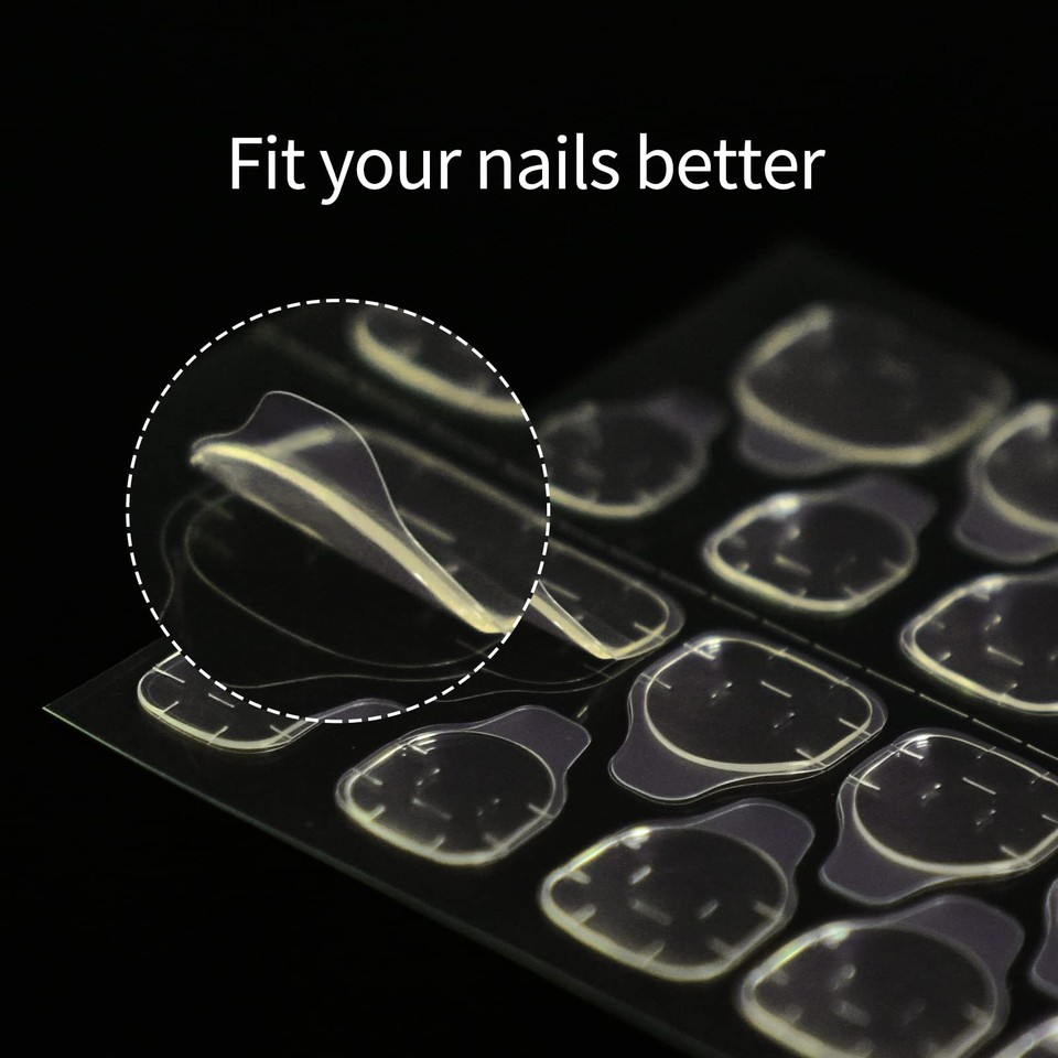 Tab On Sticker 240 Pcs Adhesive Tabs Press On Nail Jelly Sticker Waterproof Glue Tabs ...