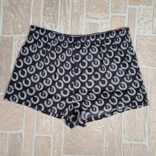 Victoria's Secret PINK Elastic Waist Satin Pajama Short Sleepwear Black M NWT