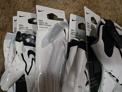 LOT OF 5-2026 NWT-Nike Vapor Jet 8.0-Adult Football Gloves-XLarge -WHITE