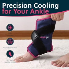 Ankle Ice Pack Wrap - Flexible Hot & Cold Packs - Ice Packs for Ankles and He...