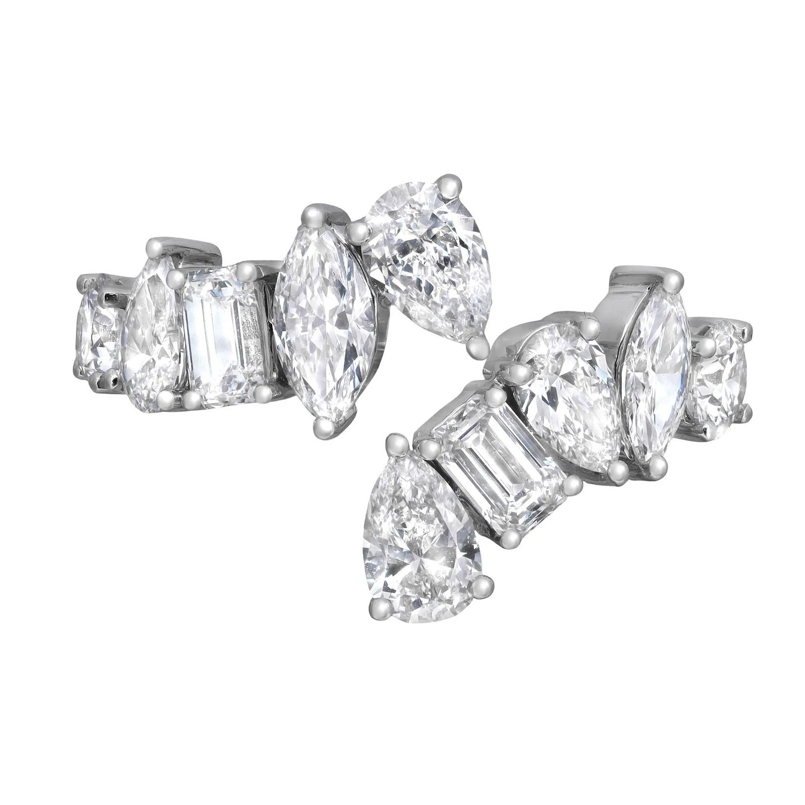 Multi Shape Lab Grown Diamond Bypass Ring 18K Yellow - White Gold 255Cttw 720390₽