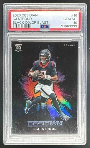 CJ Stroud 2023 Panini Obsidian Black Color Blast SSP RC PSA 10