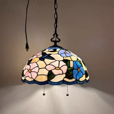 Tiffany Style Hanging Lighting Plug In Stained Glass Hummingbird 75'H*16"W*16"D