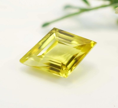 Natural 12 Ct Fancy Cut Yellow Sapphire Certified Loose Faceted Gemstone