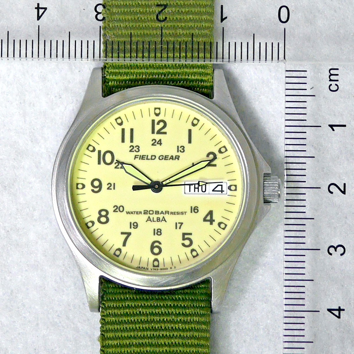 SEIKO ALBA FIELD GEAR V743-8000 Full Luminous Day Date Men's Watch