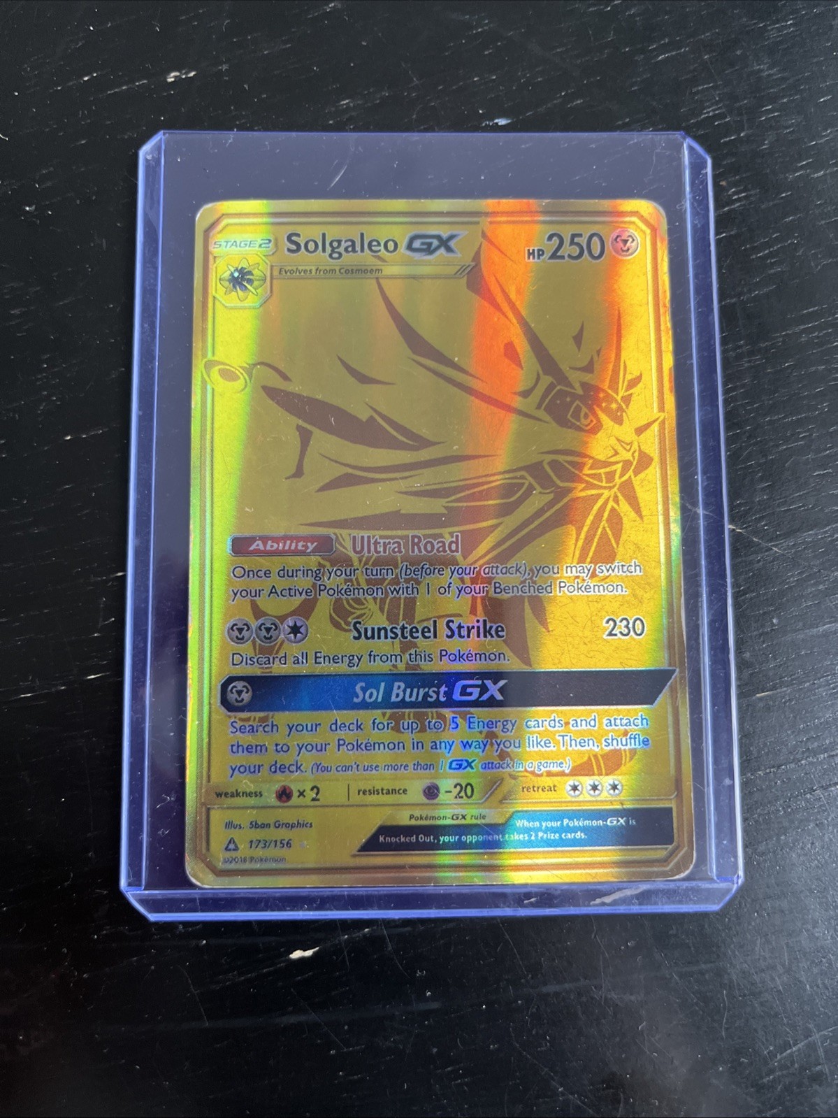 Solgaleo GX (Secret Rare) 173/156 Sm-Ultra Prism Holo Pack Fresh NM