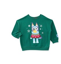  NWT Bluey Green Sweatshirt sz. 2T 3T 4T 5T Snowflakes Christmas