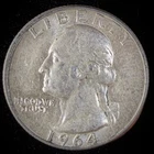 90% Silver 1964 Washington Quarter  - A-1B