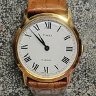 Vintage Men's 33mm Timex 17 Jewel Watch w/ Roman Numerals 1980 - RARE