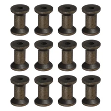 Wooden Empty Spools, Empty Sewing Bobbins, 1.2 In & 12 Pcs & Dark Brown