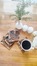 Unique & Durable Handcrafted Wood Resin Coasters Set of 4 For Coffee Lovers