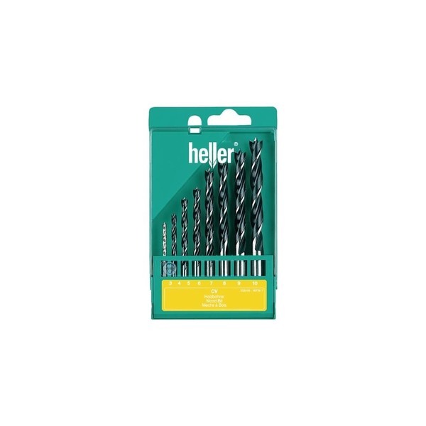 Heller Cv Holzspiralbohrersatz 8 Teilig Ø 3, 4, 5, 6, 7, 8, 9, 10 Mm Cv-Stahl-image