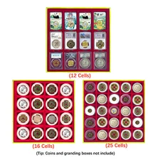 Cardboard Display Storage Box for 12/16/25 Certified PCGS NGC Coin Slab Holder