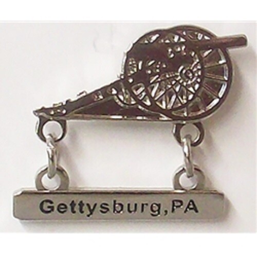 GETTYSBURG WITH DANGLE CANNON LAPEL PIN NEW - Bild 1 von 1