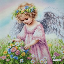 Bead Embroidery Kit Little Angel DIY Craft Kit Beaded Needlepoint zpa-011