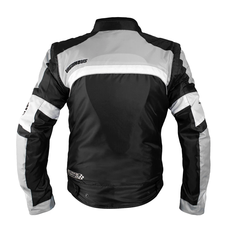 Oxford Jacke Herren Textil Nylon CE Protektoren Thermoweste Motorrad Roller Grau - Bild 3 von 4