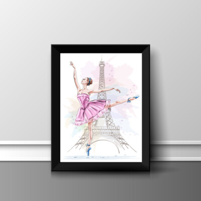 BALLET EIFFEL TOWER A4 PRINT POSTER PICTURE WALL ART HOME DECOR UNFRAMED NEW
