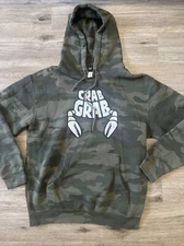 Crab Grab Camo Hoodie Size M