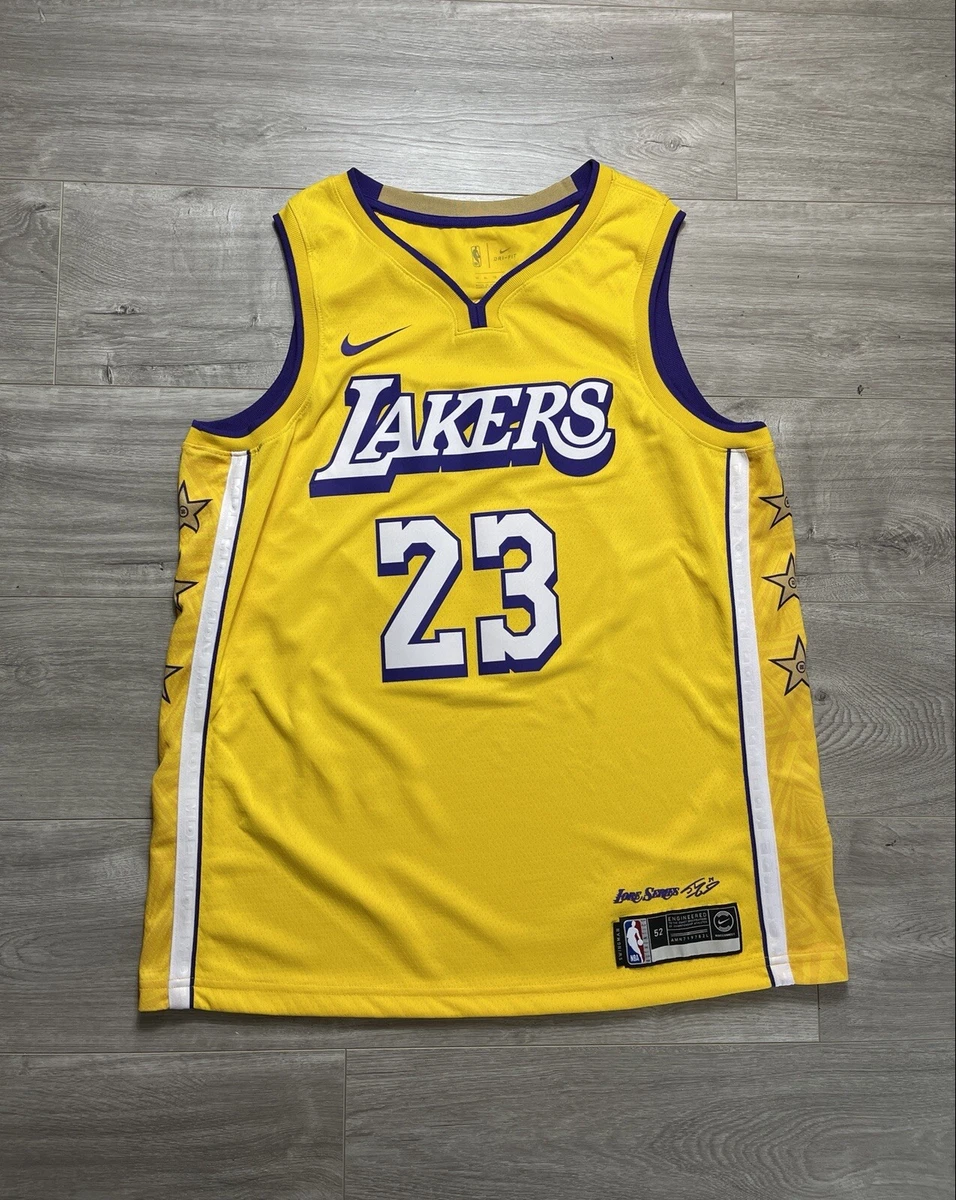 Nike NBA Los Angeles Lakers LeBron James Lore Series Yellow Jersey