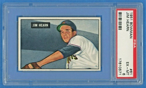 1951 Bowman #61 Jim Hearn PSA 6 New York Giants Vintage Baseball Card #17610571