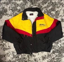 Vintage 90s SLICK 50 Racing NASCAR ColorBlock Striped Windbreaker Jacket Mens XL