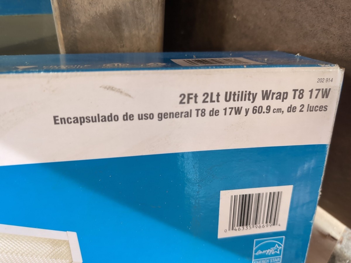 Commercial Electric 2-Foot Utility Wrap T8 Shop Light – 17W Fluorescent Fixture For Garage & Workshop
