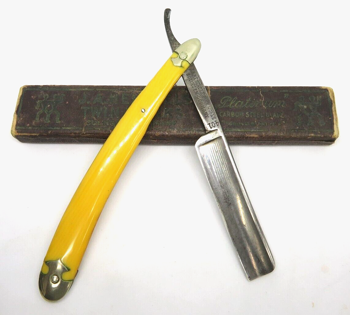 J. A. Henckels Twin Works #401 Platinum Straight Razor Solingen
