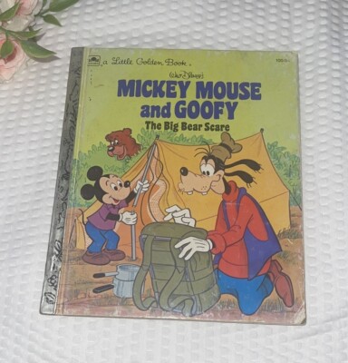 A Little Golden Book Walt Disney Mickey Mouse And Goofy The Big Bear Scare 1978