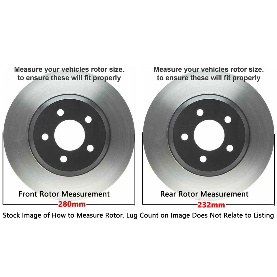 Комплект керамических тормозных колодок передние задние с просверленными роторами для VW Golf City Beetle Jetta - Изображение 2 из 4