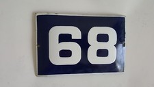VINTAGE nice Blue Enamel Sing door number 50's number 68