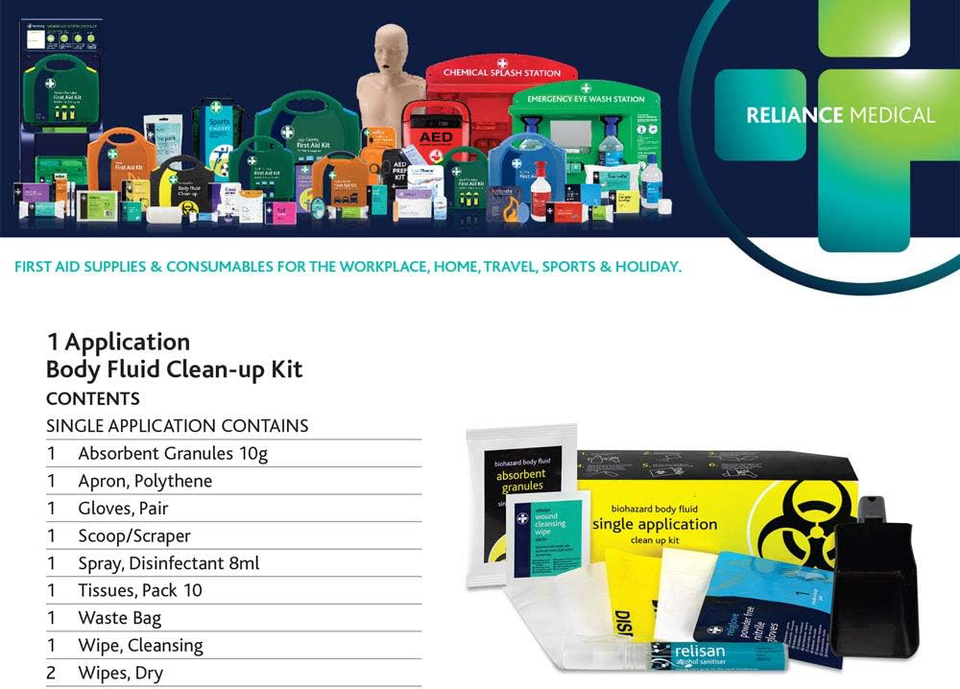 Reliance Medical Biohazard Body Spills Kit 1 Application Prevention