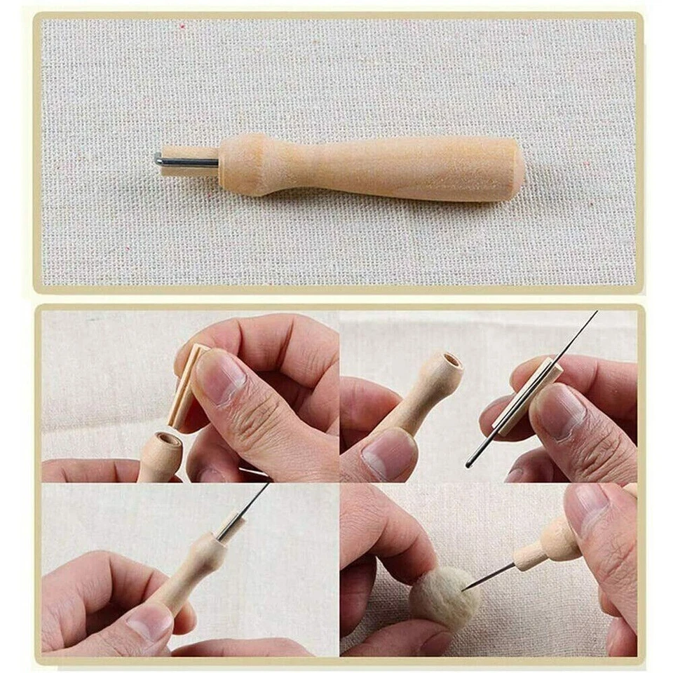 50 Colors Needle Felting Starter Kit Wool Roving Set Needles Felt Tool DIY Craft - Image 3 of 4