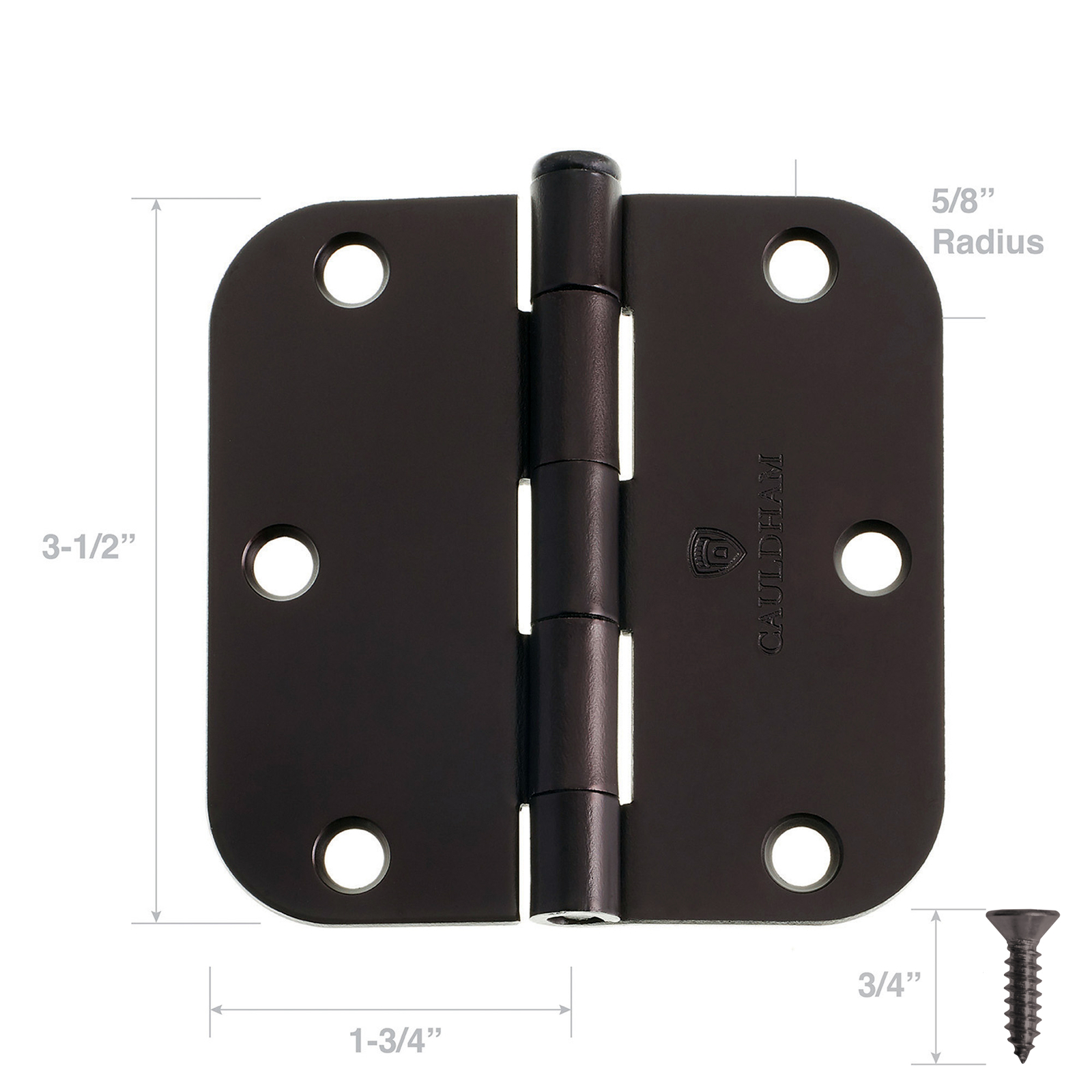 Oil Rubbed Bronze Door Hinges 31/2" x 31/2" with 5/8" Radius Corners