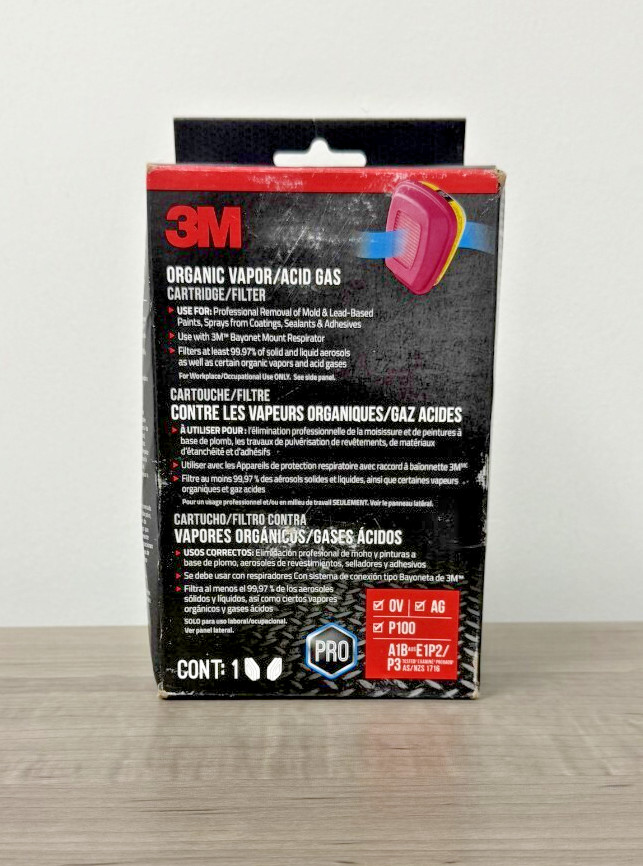3M  Organic Vapor and Acid Gas Cartridge Replacement Pink