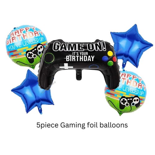 Boys Gaming Foil balloons Blue Age set game controller birthday party decoration - Picture 8 of 27