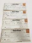 4 HISTORIC CASCO BK PORTL ME CIVIL WAR 1864/65 CHECKS J.S.WINSLOW/E.F.MERRILL