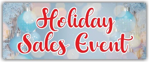 HOLIDAY SALES EVENT Advertising Banner Vinyl Mesh Sign Christmas Market Fair - Picture 2 of 5