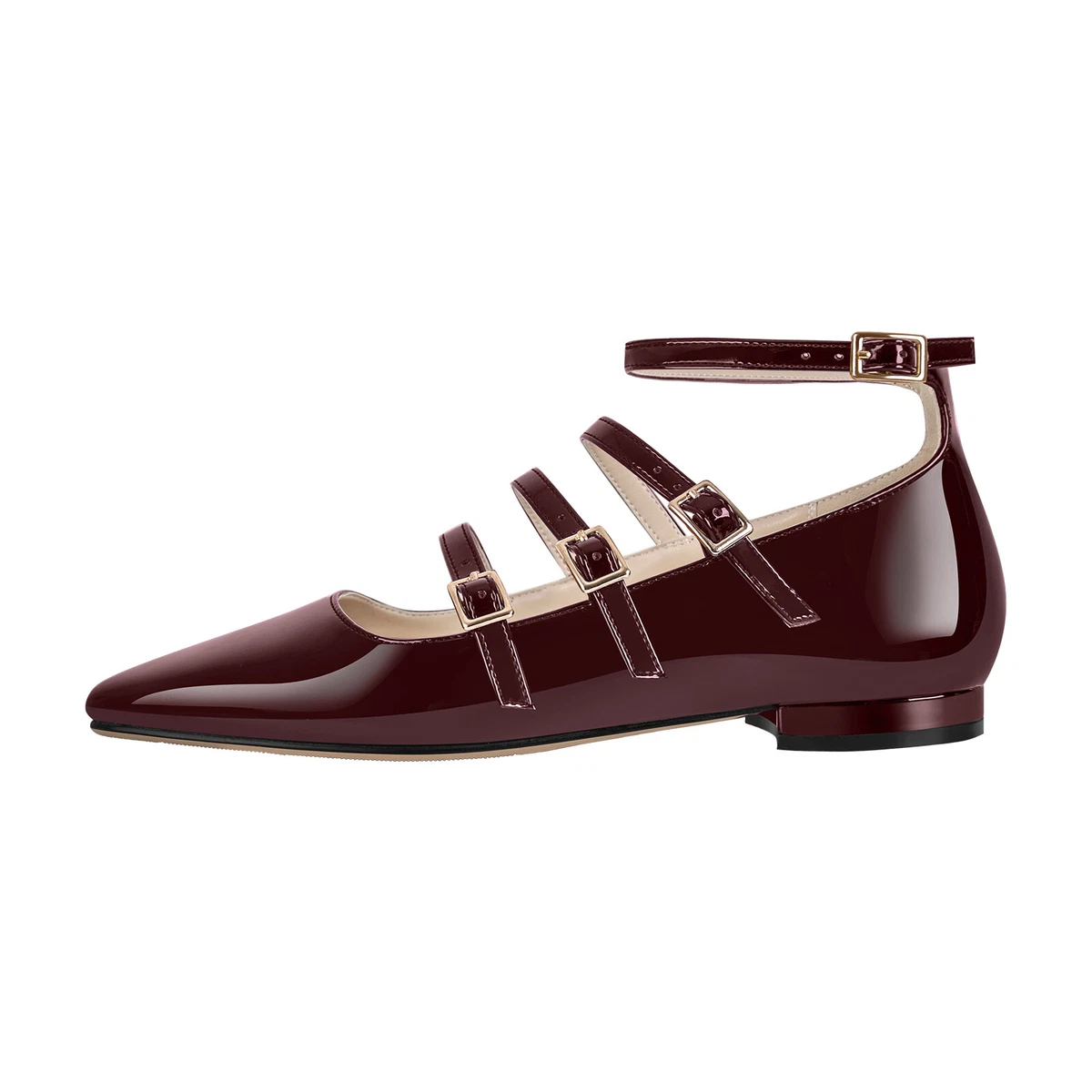 Square toe ballet outlet flats with ankle strap