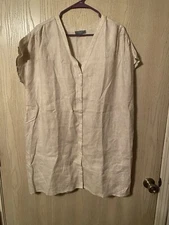 Grade And Gather Women 100% Linen Size M Please Read Description 
