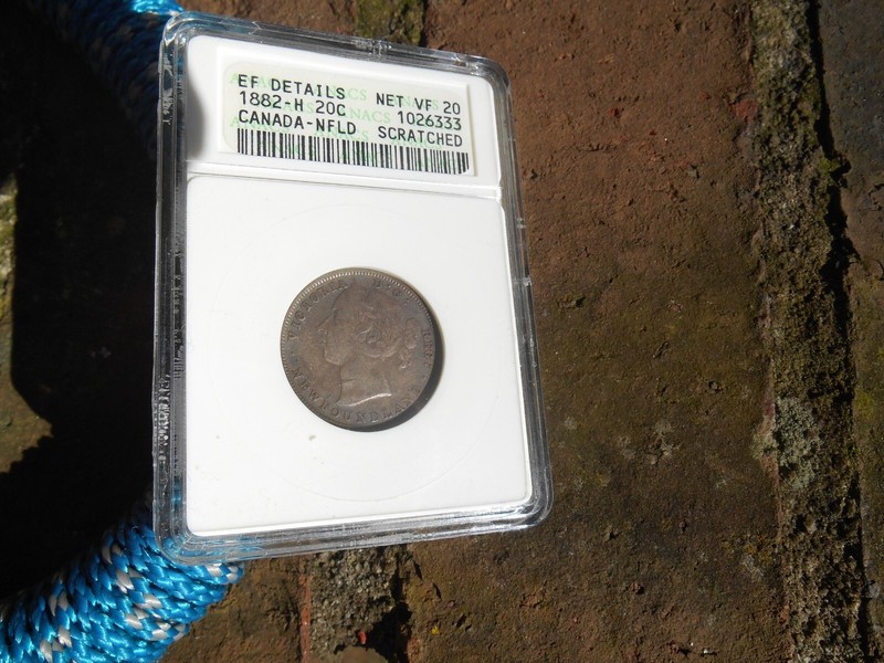 Canada - 20 Cents 1882 (H) - Newfoundland - ANACS VF-20 Details (Scratch)
