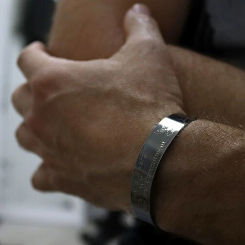 NAVY Cuff bracelet Men s Custom Military Cuff Army husband Personalized Gift