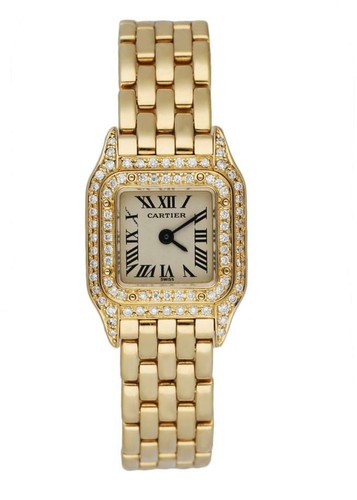 Cartier Panthere Mini 1131-1 18K Yellow Gold \u0026 Diamond Set Ladies Watch |  eBay