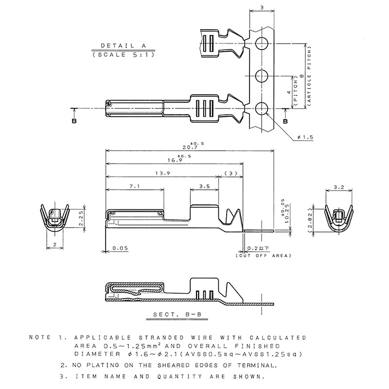 JAE Automotive Connector Crimp Female Socket Pin Terminals Contact