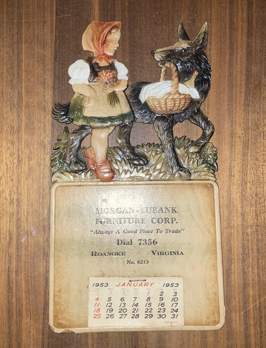 1953 Little Red Riding Hood Advertising Calendar German Roanoke Virginia |  eBay