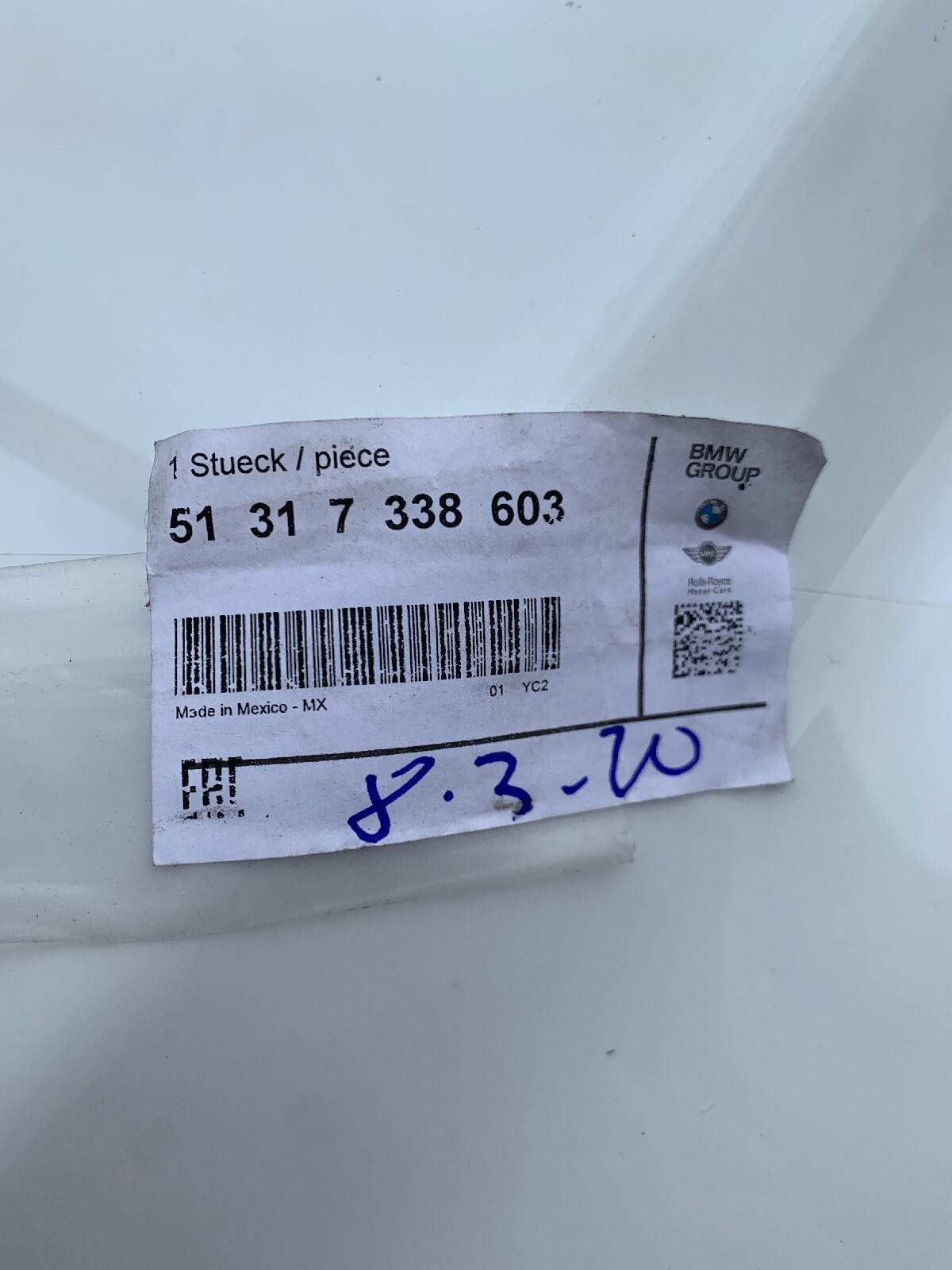 2014-2018 Genuine OEM BMW X4 F26 Windshield Upper Moulding Trim 
