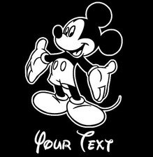 Custom MICKEY MOUSE Vinyl Decal Wall Sticker Auto Graphics - Add Your Name Text