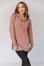 Ampersand Avenue NWT Side slit hoodie Sienna NEW Style Soft Stretchy AVE 1800