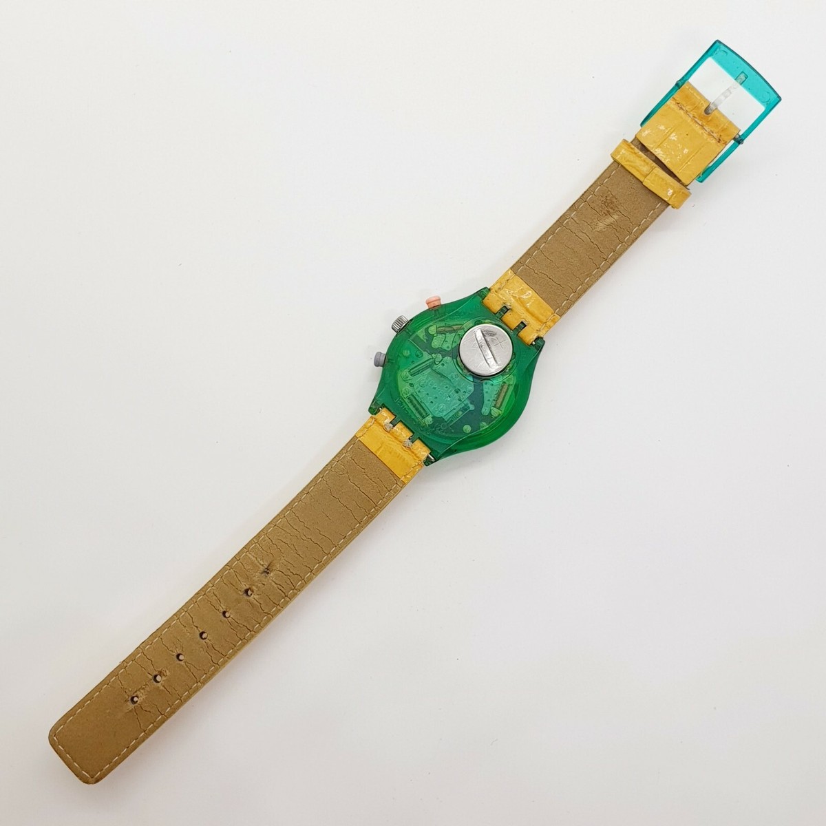 1992 Green & Yellow Rainbow Swiss Made Swatch Chronograph  display picture 3