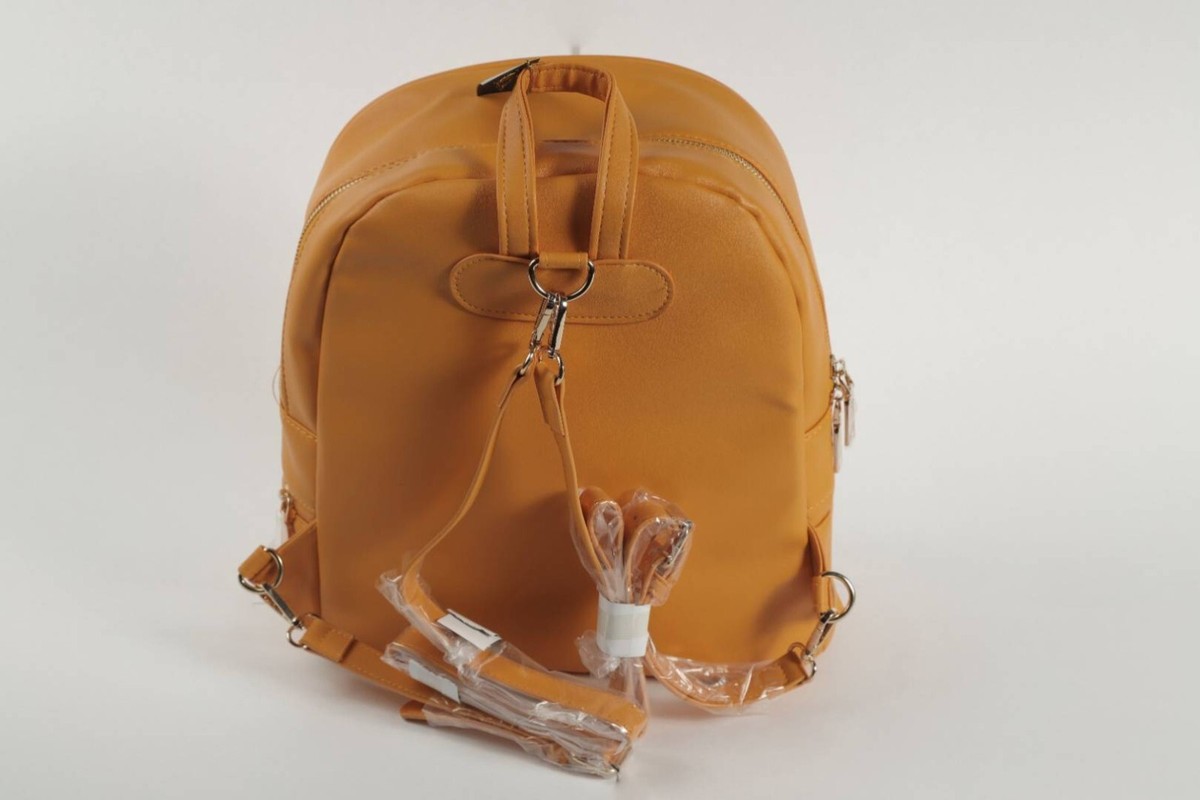 BeBe Kyla Backpack Bag Apricot single entry front lining New 